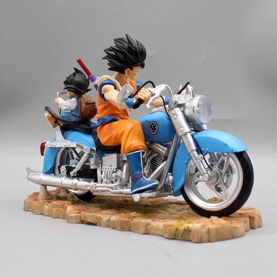 Figurine DBZ Sangoku et Gohan en moto