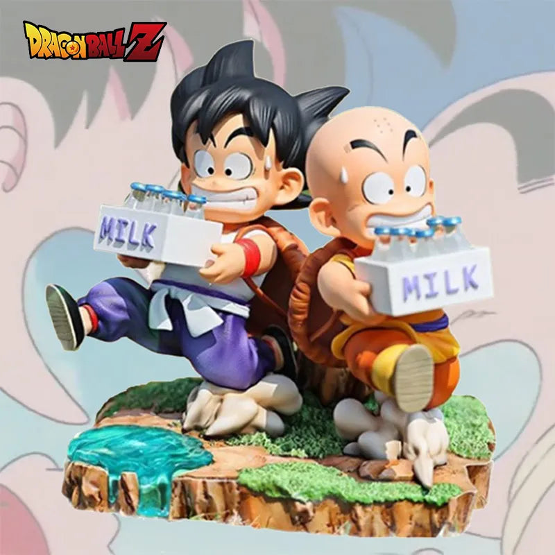 Figurine Sangoku et Krillin livraison lait 15cm