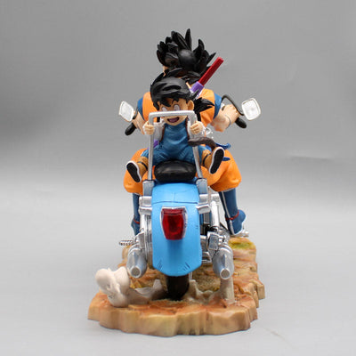 Figurine DBZ Sangoku et Gohan en moto