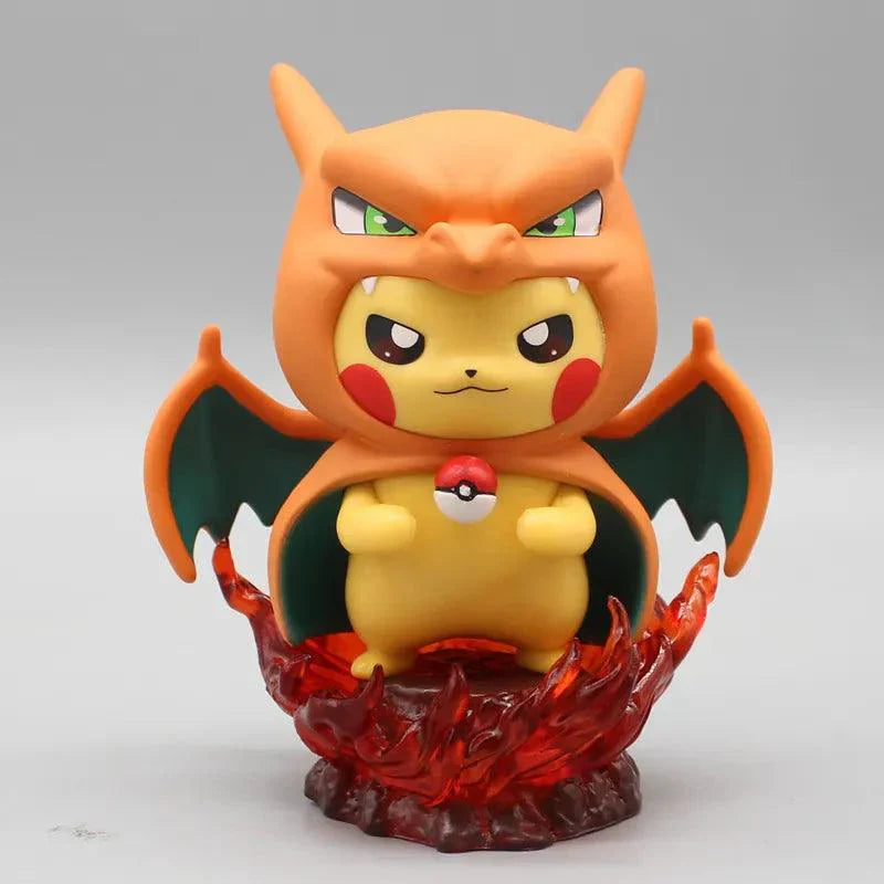 Figurine Pokémon - Pikachu Cosplay Ectoplasma & Dracaufeu