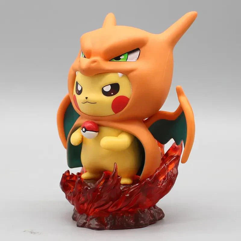 Figurine Pokémon - Pikachu Cosplay Ectoplasma & Dracaufeu