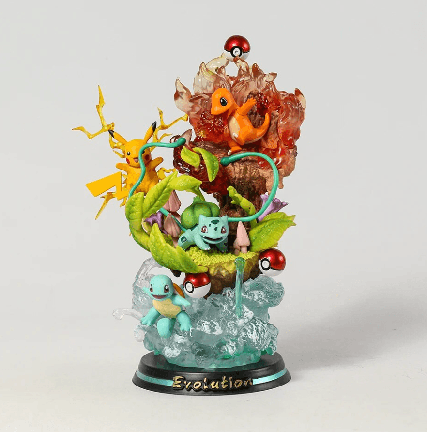 Figurine Pokémon - Pikachu, Salamèche, Bulbizarre & Carapuce