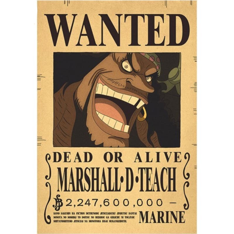 Poster Wanted Barbe Noire - One Piece™