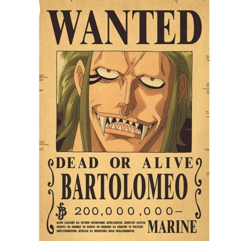 Poster Wanted Bartolomeo - One Piece™