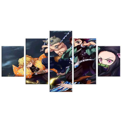 Tableau Tanjiro, Nezuko, Zenitsu et Inosuke - Demon Slayer™