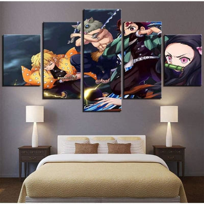 Tableau Tanjiro, Nezuko, Zenitsu et Inosuke - Demon Slayer™